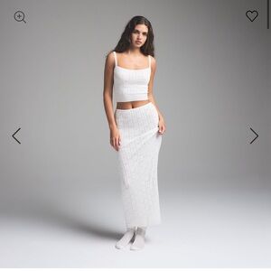 SKIMS Pointelle Skirt and Top Set